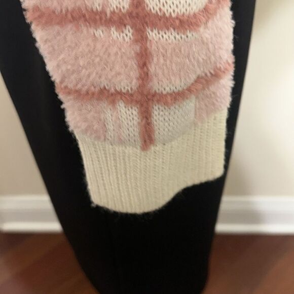 Lauren Conrad L Ivory Mauve Pink Plaid Cozy Chenille Knit Cardigan Sweater - Picture 6 of 11